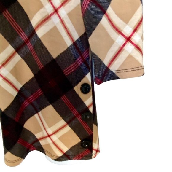 Robert Louis Plaid Tunic Top Cowl Neck Pullover Size Medium NEW NWT - Picture 5 of 10